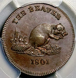 1801 PCGS MS 64 Pidcock's Farthing Conder Beaver Lion Dog DH 1069 Token Coin POP 2/0 (26060202C