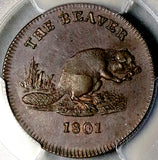 1801 PCGS MS 64 Pidcock's Farthing Conder Beaver Lion Dog DH 1069 Token Coin POP 2/0 (26060202C