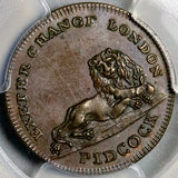 1801 PCGS MS 64 Pidcock's Farthing Conder Beaver Lion Dog DH 1069 Token Coin POP 2/0 (26060202C