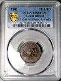 1801 PCGS MS 64 Pidcock's Farthing Conder Beaver Lion Dog DH 1069 Token Coin POP 2/0 (26060202C