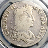1672 PCGS F 12 Charles II Crown Great Britain Scarce Silver Coin (26050101C)