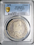1672 PCGS F 12 Charles II Crown Great Britain Scarce Silver Coin (26050101C)