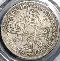 1677 PCGS VF 20 Charles II Crown Great Britain Scarce Silver Coin (25070602C)