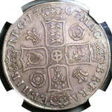 1707 NGC XF 45  Anne Crown Great Britain Plumes Roses London Silver Coin (25080701D)