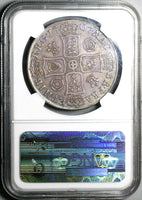 1707 NGC XF 45  Anne Crown Great Britain Plumes Roses London Silver Coin (25080701D)