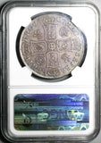 1707 NGC XF 45  Anne Crown Great Britain Plumes Roses London Silver Coin (25080701D)