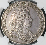 1716 NGC XF George I Crown Great Britain Roses Plumes Silver Coin (23111202C)