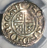 1199 PCGS AU 55 King John England Britain Penny Roberd on Canterbury Mint Silver Coin (25070603D)