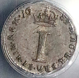 1687/8 PCGS AU 55 James II Penny Date Error Great Britain Rare Silver Coin (25011201C)