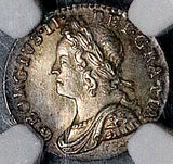 1753/2 NGC MS 64 George II Penny Great Britain Rare Overdate Silver Coin POP 1/1 (26073102C)