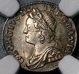 1753/2 NGC MS 64 George II Penny Great Britain Rare Overdate Silver Coin POP 1/1 (26073102C)