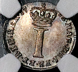 1753/2 NGC MS 64 George II Penny Great Britain Rare Overdate Silver Coin POP 1/1 (26073102C)