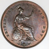 1848/7 NGC MS 65 Victoria Penny Great Britain Overdate Copper Coin Vintage Holder POP 3/1 (25042401C)