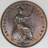 1848/7 NGC MS 65 Victoria Penny Great Britain Overdate Copper Coin Vintage Holder POP 3/1 (25042401C)