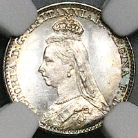 1892 NGC MS 67 Victoria Maundy Penny Great Britain Pence Sterling Silver Coin (24051903C)