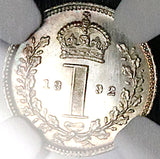 1892 NGC MS 67 Victoria Maundy Penny Great Britain Pence Sterling Silver Coin (24051903C)