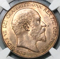 1905 NGC MS 64 RB Edward VII Penny Great Britain Mint State Coin (23050901C)