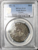 1551 PCGS F 15 Edward VI Shilling Britain Hammered Boy King Silver Coin (26011105C)