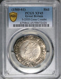 1560 PCGS XF 45 Elizabeth I Shilling Britain England Coin POP 2/3 (25070103D)