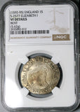 1592 NGC VF Elizabeth I Shilling Great Britain England Hammered Tudor Silver Coin (25061203C)