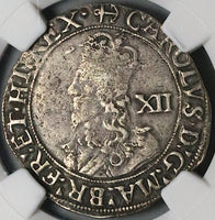 1638 NGC VF 35 Charles I Shilling Great Britain England Hammered S-2797 Coin (24022101C)