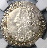 1639 NGC AU 58 Charles I Shilling Great Britain England Hammered Coin (24041001C)