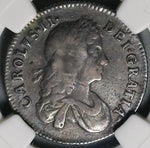 1668 NGC VF 20 Charles II Shilling 1st Bust Rare Great Britain Coin POP 1/1 (23061501C)