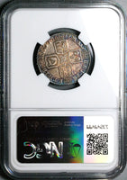 1711 NGC AU 55 Anne Shilling Great Britain Sterling Silver Coin (24032802C)