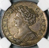 1714 NGC XF 40 Anne Shilling Great Britain Plumes Roses Silver Coin (25090702D)