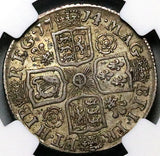 1714 NGC XF 40 Anne Shilling Great Britain Plumes Roses Silver Coin (25090702D)