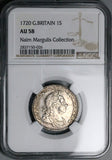 1720 NGC AU 58 George I Shilling Great Britain Sterling Silver Coin (26020703C)