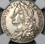 1745 NGC AU George II Shilling Great Britain Spain Lima Treasure Silver Coin (23112602D)