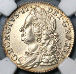 1758 NGC AU 55 George II Shilling Great Britain Silver Coin (24063001C)