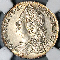 1758 NGC AU 55 George II Shilling Great Britain Silver Coin (24063001C)