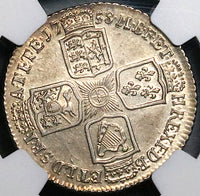 1758 NGC AU 55 George II Shilling Great Britain Silver Coin (24063001C)