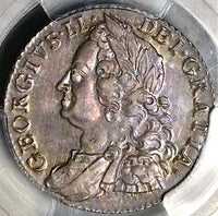 1758 PCGS AU 58 George II Shilling Great Britain England Colonial Silver Coin (24111101D)