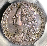 1758 PCGS AU 58 George II Shilling Great Britain England Colonial Silver Coin (24111101D)