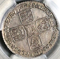1758 PCGS AU 58 George II Shilling Great Britain England Colonial Silver Coin (24111101D)