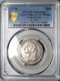 1758 PCGS AU George II Shilling Great Britain Colonial Silver Coin (25122401C)