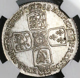1758 NGC AU George II Shilling Great Britain Colonial Sterling Silver Coin (25102301D)