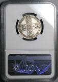 1758 NGC AU George II Shilling Great Britain Colonial Sterling Silver Coin (25102301D)
