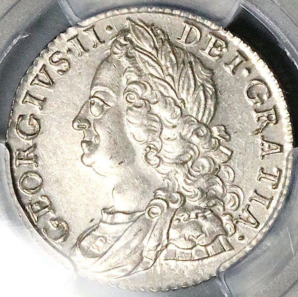 1758 PCGS MS 62 George II Shilling Great Britain England Colonial Silver Coin (25101201C)