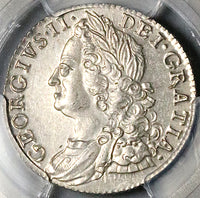 1758 PCGS MS 62 George II Shilling Great Britain England Colonial Silver Coin (25101201C)