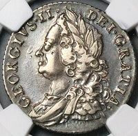 1758 NGC XF 40 George II Shilling Great Britain Sterling Silver Coin (24101103C)