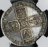 1758 NGC XF 40 George II Shilling Great Britain Sterling Silver Coin (24101103C)