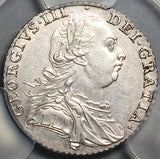 1787 PCGS AU 58 George III Shilling No Hearts Great Britain Silver Coin (24090602C)