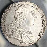 1787 PCGS AU 58 George III Shilling No Hearts Great Britain Silver Coin (24090602C)