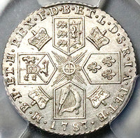 1787 PCGS AU 58 George III Shilling No Hearts Great Britain Silver Coin (24090602C)