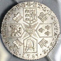 1787 PCGS AU 58 George III Shilling No Hearts Great Britain Silver Coin (24090602C)