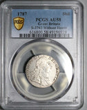 1787 PCGS AU 58 George III Shilling No Hearts Great Britain Silver Coin (24090602C)